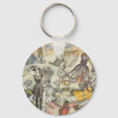 Octopus Beach Antiek kuststeampunk Sleutelhanger (Voorkant)