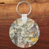 Octopus Beach Antiek kuststeampunk Sleutelhanger (Voorkant)