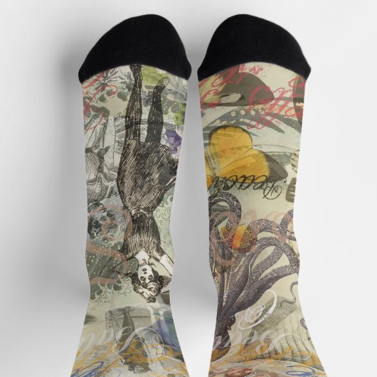 Octopus Beach Antiek kuststeampunk Sokken (Top)