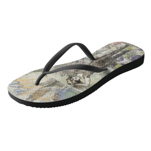 Octopus Beach Antiek kuststeampunk Teenslippers (Schuin)