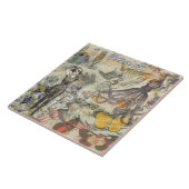 Octopus Beach Antiek kuststeampunk Tegeltje (Zijkant)