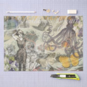 Octopus Beach Antiek kuststeampunk Tissuepapier (Craft)