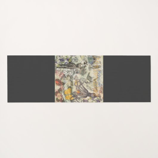 Octopus Beach Antiek kuststeampunk Yogamat (Achterkant (horizontaal))