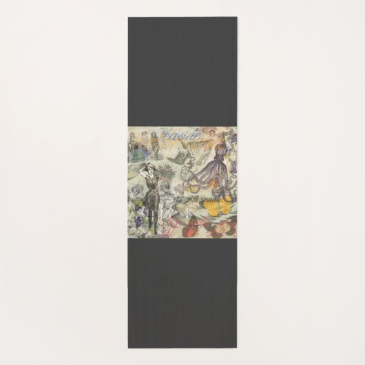 Octopus Beach Antiek kuststeampunk Yogamat (Achterkant)