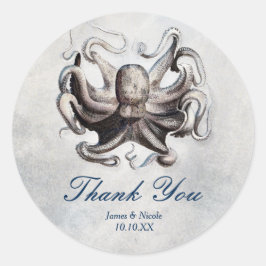  Octopus Beach Bruiloft Elegante Sticker