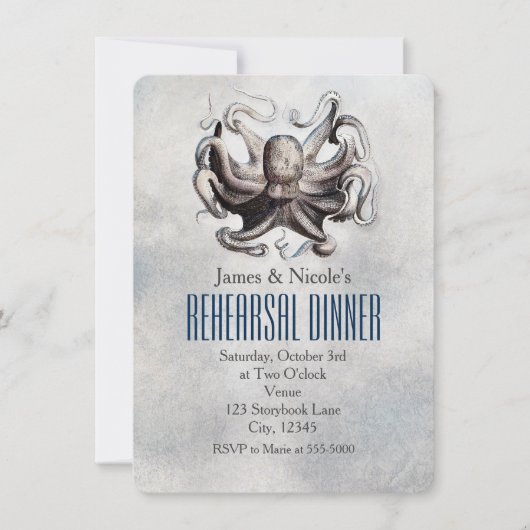  Octopus Beach bruiloft repetitie Kaart (Voorkant)