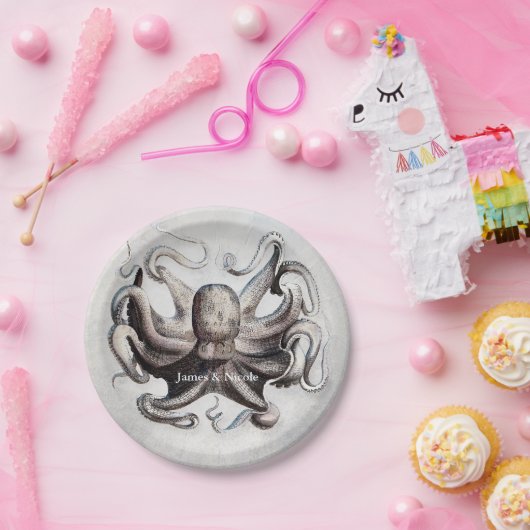 Octopus Beach Elegant Custom Party Borden Papieren Bordje (Feest)