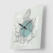 Octopus Beach House of Marine Bioloog Vierkante Klok (Hoek)