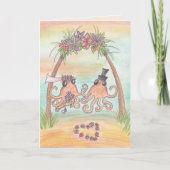 Octopus Beach Wedding Kaart (Voorkant)