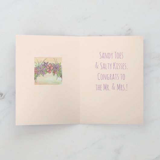 Octopus Beach Wedding Kaart (Binnen)