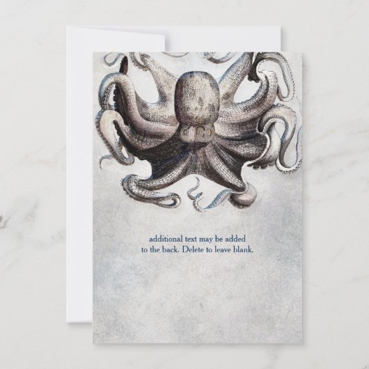  Octopus Beach Zee Zout Bruiloft RSVP Kaart (Achterkant)