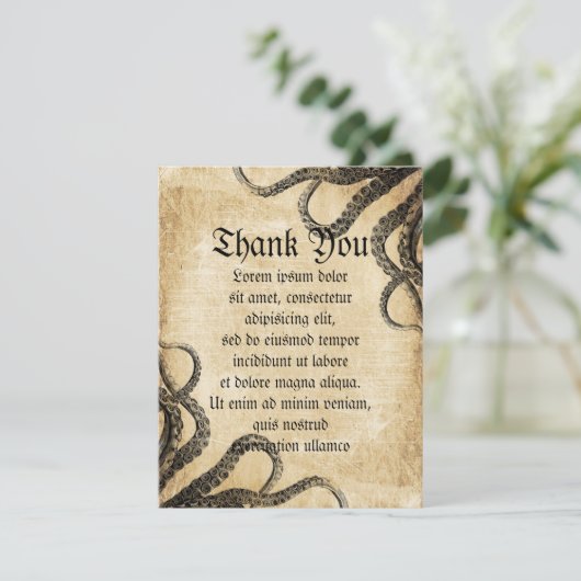  octopus bedankkaart (Staand voorkant)