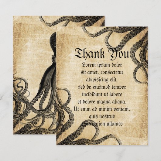  octopus bedankkaart (Voorkant / Achterkant)