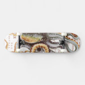 Octopus Beige Map Nautical Marine Aquatic Persoonlijk Skateboard (Horizontaal)