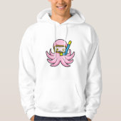 Octopus bij duiken met Snorkel en zwembril Hoodie (Voorkant)