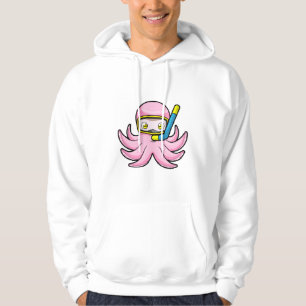 Octopus bij duiken met Snorkel en zwembril Hoodie