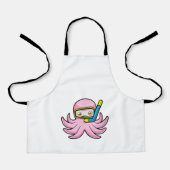Octopus bij duiken met Snorkel en zwembril Schort (Voorkant)