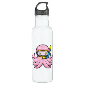 Octopus bij duiken met Snorkel en zwembril Waterfles (Voorkant)