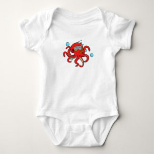 Octopus bij duiken met zwembril romper