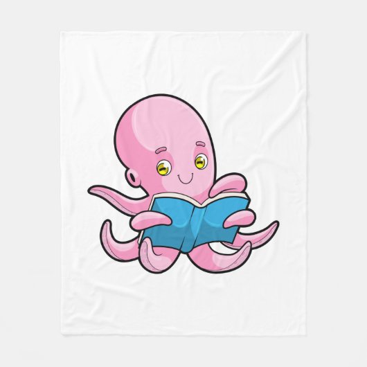Octopus bij het lezen van een boek fleece deken (Voorkant)