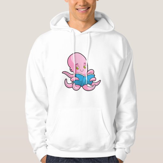 Octopus bij het lezen van een boek hoodie (Voorkant)