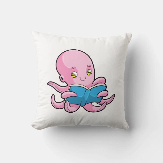 Octopus bij het lezen van een boek kussen (Voorkant)
