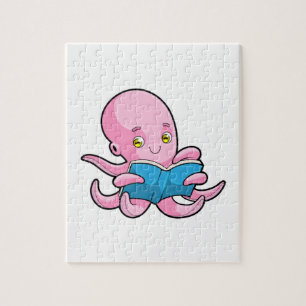 Octopus bij het lezen van een boek legpuzzel