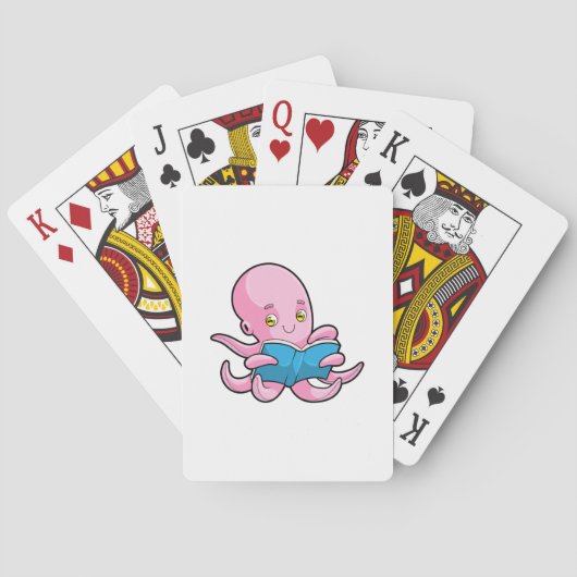 Octopus bij het lezen van een boek pokerkaarten (Achterkant)