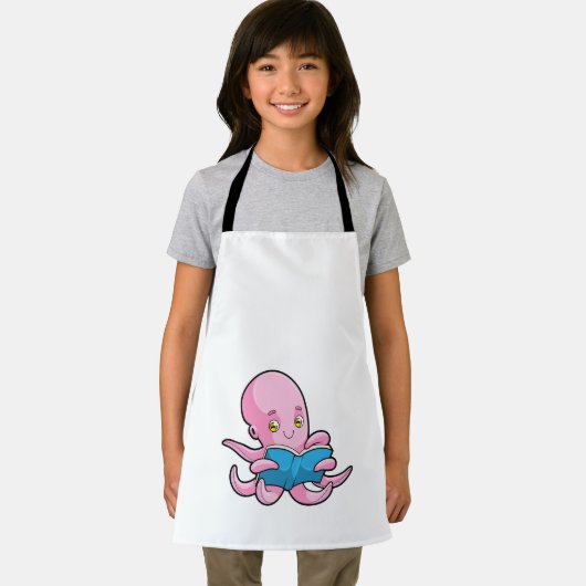 Octopus bij het lezen van een boek schort (Insitu)