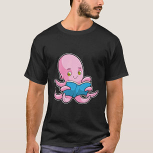 Octopus bij het lezen van een boek t-shirt