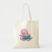 Octopus bij het lezen van een boek tote bag (Voorkant)