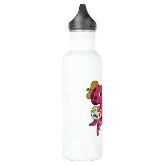 Octopus bij het Schilderen met Borstel & Kleur Waterfles (Links)