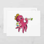 Octopus bij het Schilderen met Kwast & Kleur Briefkaart (Voorkant / Achterkant)