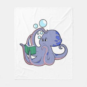 Octopus bij lezen boek fleece deken