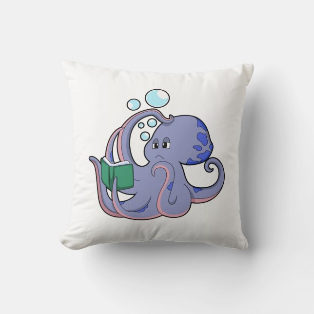 Octopus bij lezen boek kussen (Voorkant)
