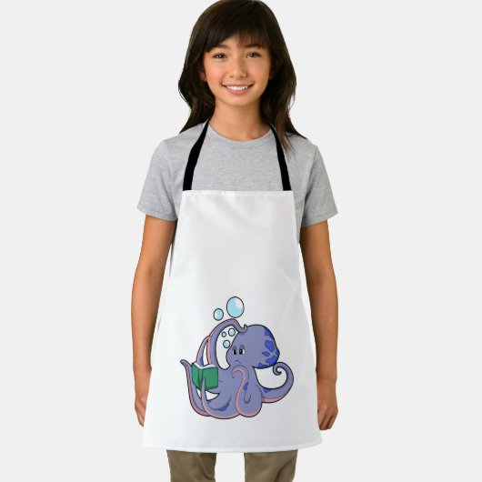 Octopus bij lezen boek schort (Insitu)