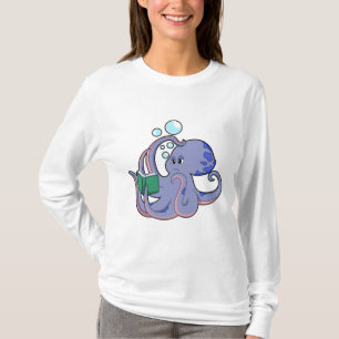 Octopus bij lezen boek t-shirt