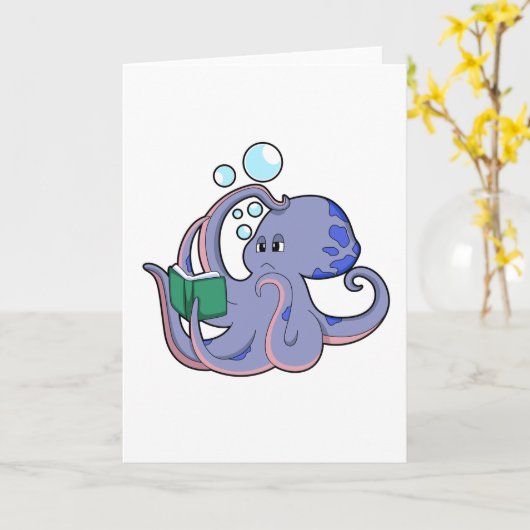 Octopus bij lezen met boek kaart (Gele Bloem)