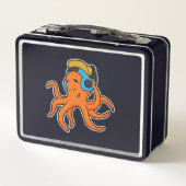 Octopus bij Muziek met hoofdtelefoon (Achterkant)
