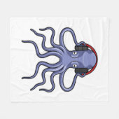 Octopus bij Muziek met hoofdtelefoon Fleece Deken (Voorkant (Horizontaal))