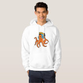 Octopus bij Muziek met hoofdtelefoon Hoodie (Voorkant volledig)