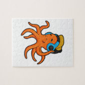 Octopus bij Muziek met hoofdtelefoon Legpuzzel (Horizontaal)