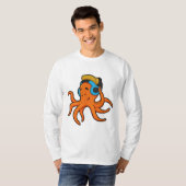 Octopus bij Muziek met hoofdtelefoon T-shirt (Voorkant volledig)