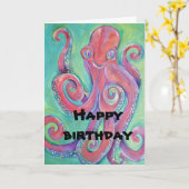 octopus birthday card kaart (Gele Bloem)