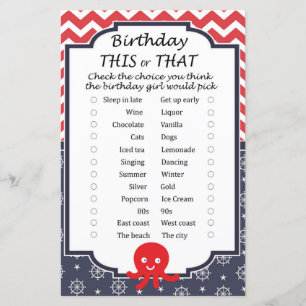 Octopus Birthday dit of dat spel