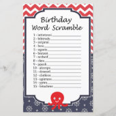 Octopus Birthday Word Scramble Game (Voorkant)