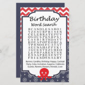 Octopus Birthday word search game (Voorkant / Achterkant)