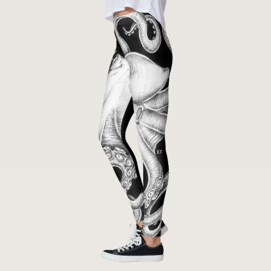 Octopus Black en White Ink Leggings (Links)