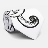 Octopus Black en White Stropdas (Opgerold)