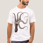 Octopus Black en White T-shirt (Voorkant)